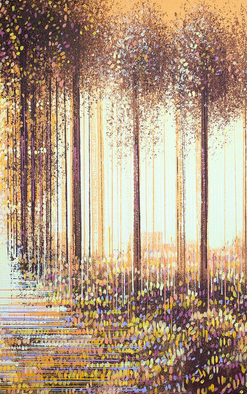 Forest Trees At Dusk by Marc Todd