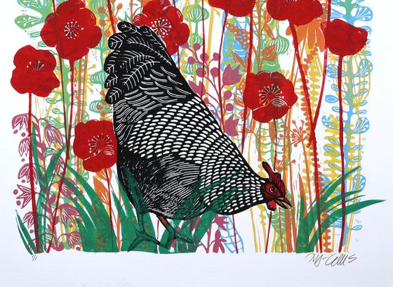 Hen and Poppies