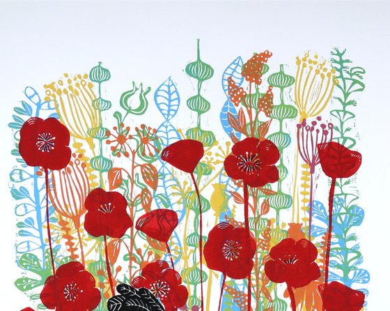 Hen and Poppies
