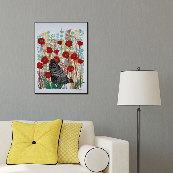 Hen and Poppies