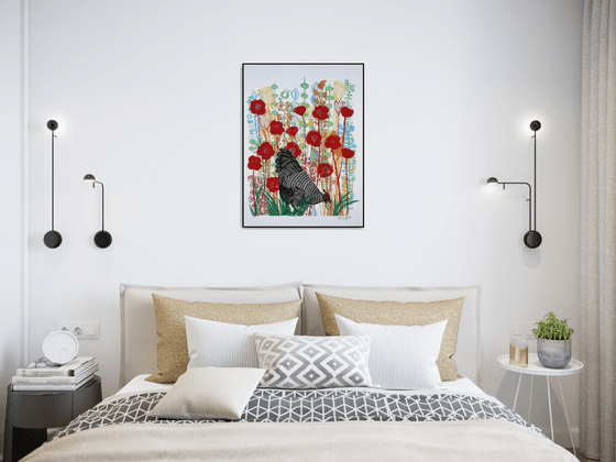 Hen and Poppies