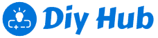 a picture showing diy tech hub logo. The logo is blue and has the text inscription Diy Hub in italic and nice font. The picture is used as the main header logo of 书包网h文.com