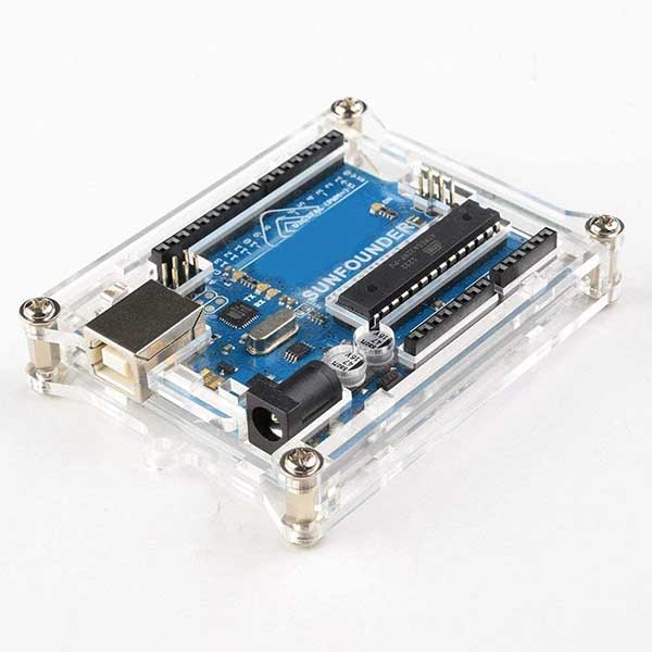 Gloss-Acrylic-Enclosure-for-Arduino-Uno-R3-with-uno-R3 Gloss Acrylic Enclosure Case for Arduino Uno R3 | Transparent Box - Image 1