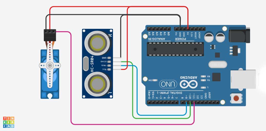Ultrasonic Sensor with a Servo Motor